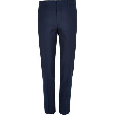 Blue skinny suit trousers