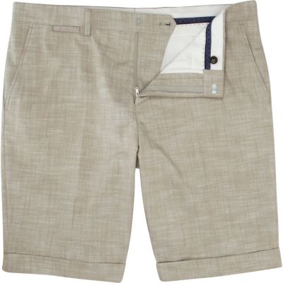 Stone smart turn up shorts