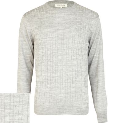 Light grey lightweight cable knit jumper