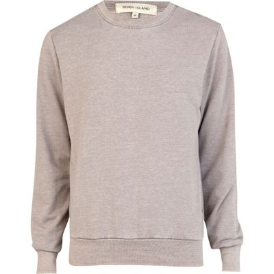 Ecru burnout crew neck sweatshirt 