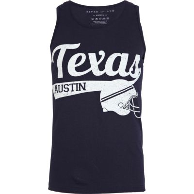 Navy Austin Texas print vest