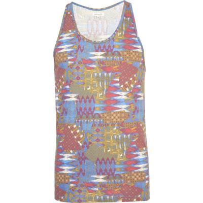 Yellow patchwork print vest