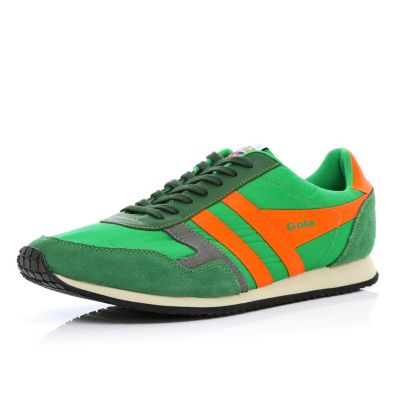 Green and orange Gola retro trainers