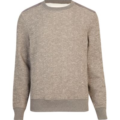 Grey grindle shoulder patch sweatshirt