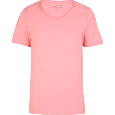 Fluro pink low scoop t-shirt