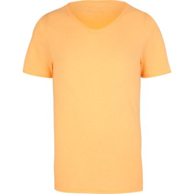Fluro orange low scoop t-shirt