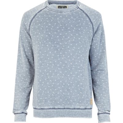 Blue Holloway Road acid wash jumper
