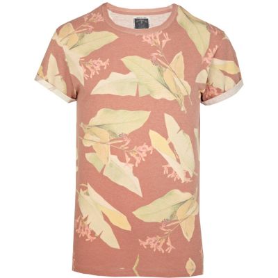 Red Holloway Road leaf print t-shirt