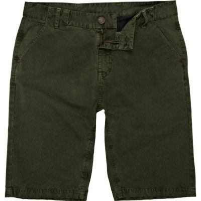 Green chino shorts