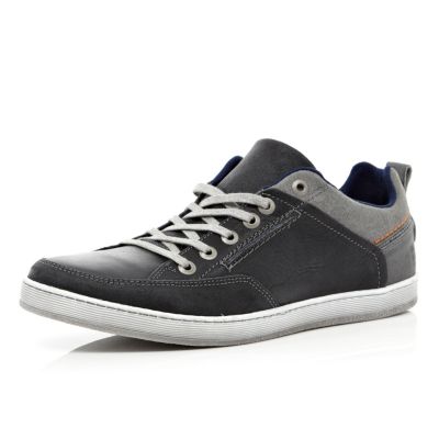 Navy two tone trainers