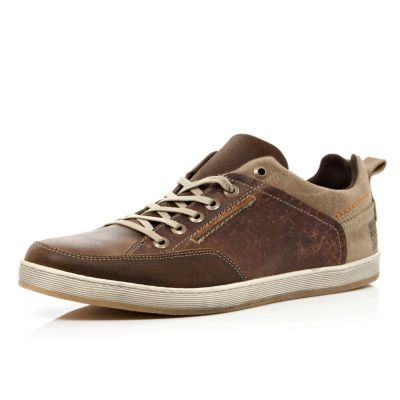 Brown two tone trainers