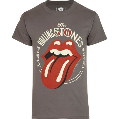 Grey Amplified Rolling Stones print t-shirt 