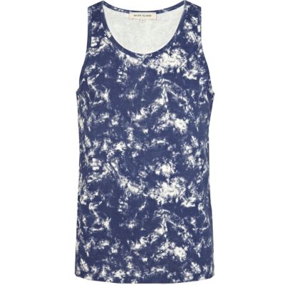 Blue tie dye vest