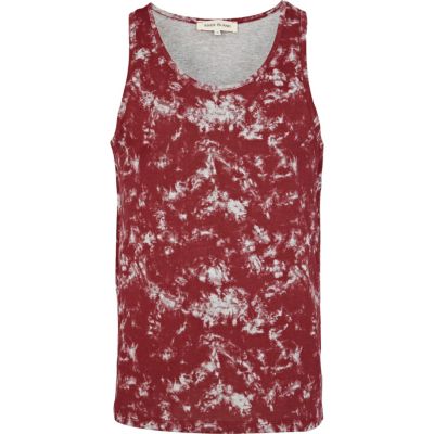 Red tie dye marl vest