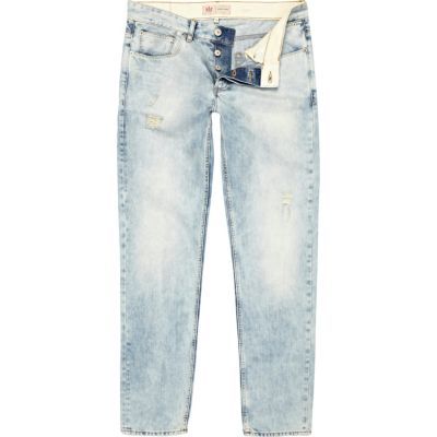 Light wash ripped Flynn skinny jeans
