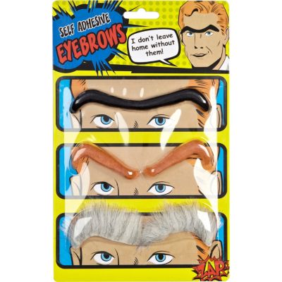 Novelty stick on eyebrows