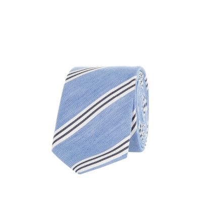 Light blue diagonal stripe tie