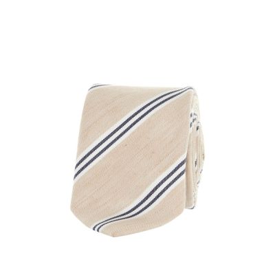 Light beige diagonal stripe tie