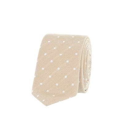 Light beige polka dot tie
