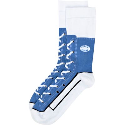Blue novelty sneaker socks