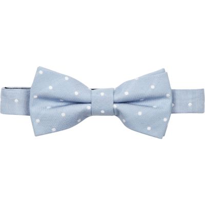 Light blue polka dot bow tie
