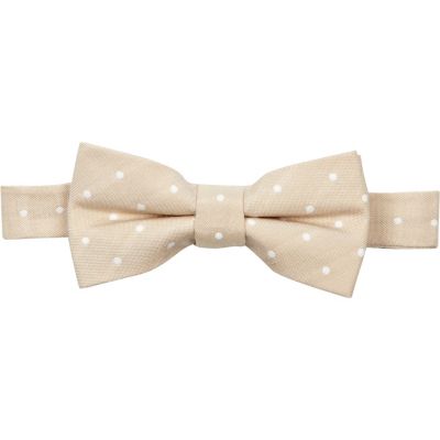 Light beige polka dot bow tie