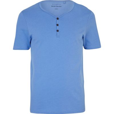Blue button up t-shirt