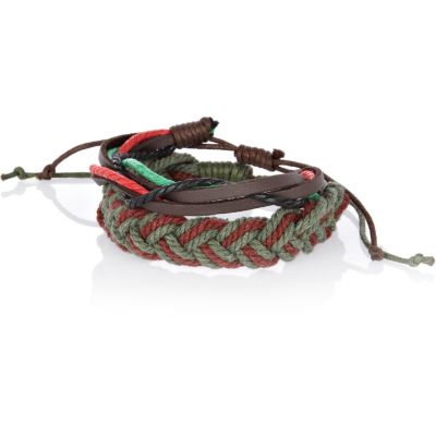 Green woven bracelet pack