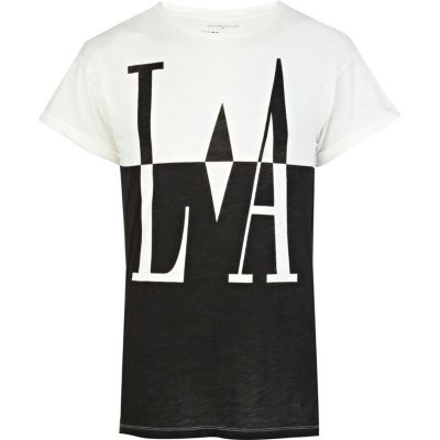 Black and white LA print t-shirt