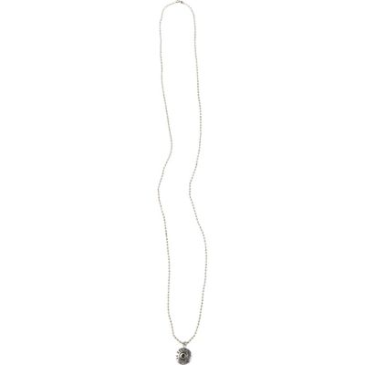 Grey metal bullet engraved necklace