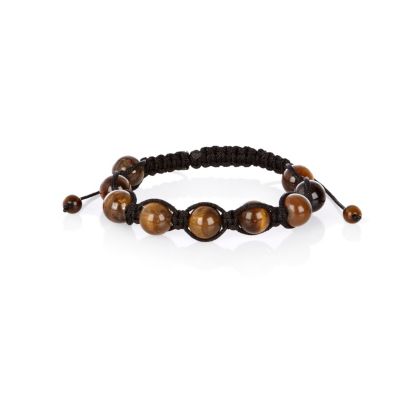 Brown beaded woven bracelet