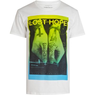 White lost hope photo print t-shirt