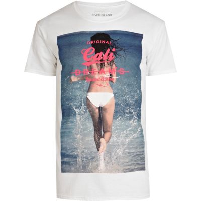 White Cali dreams print t-shirt