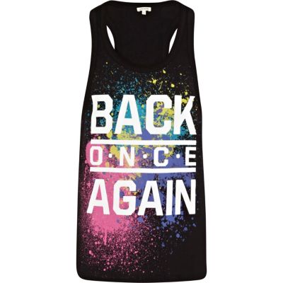 Grey back once again print vest