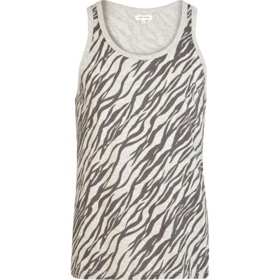 Grey zebra print vest