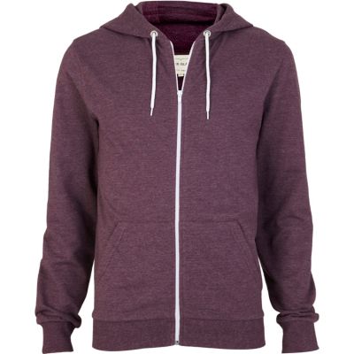 Purple marl zip through hoodie 