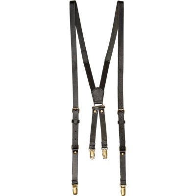 Black leather braces 