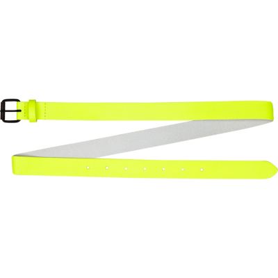Neon yellow leather belt 