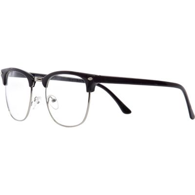Black clear lens retro sunglasses