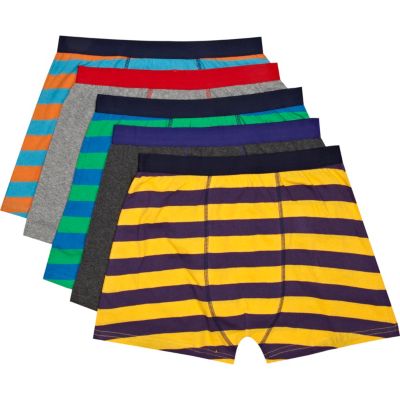 Multicoloured block stripe boxer shorts pack 