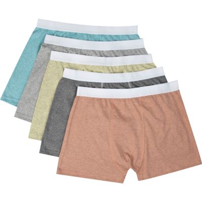 Grey marl boxer shorts pack