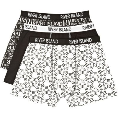 Black and white RI logo boxer shorts pack