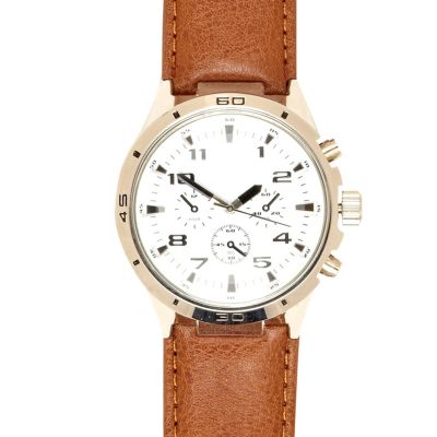 Brown small round watch