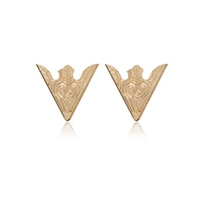 Gold tone western collar tips