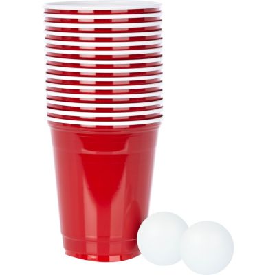 Red beer pong set