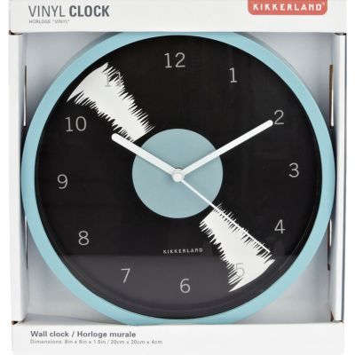 Black Kikkerland vinyl wall clock
