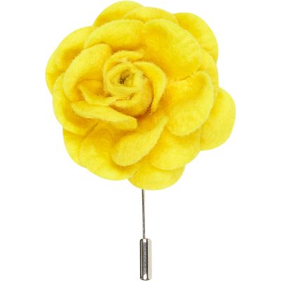 Bright yellow flower lapel pin