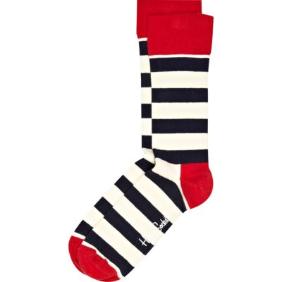 White bold stripe Happy Socks