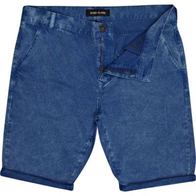 Blue washed chino shorts 
