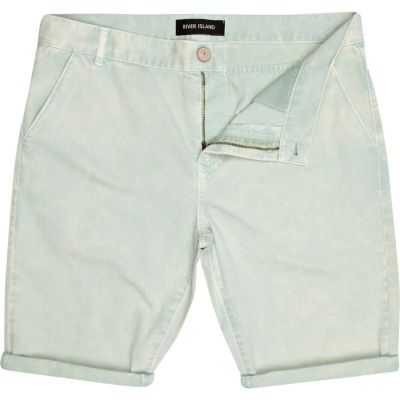 Light green washed chino shorts 